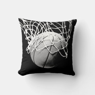 Black & White Basketball Artwork Cushion