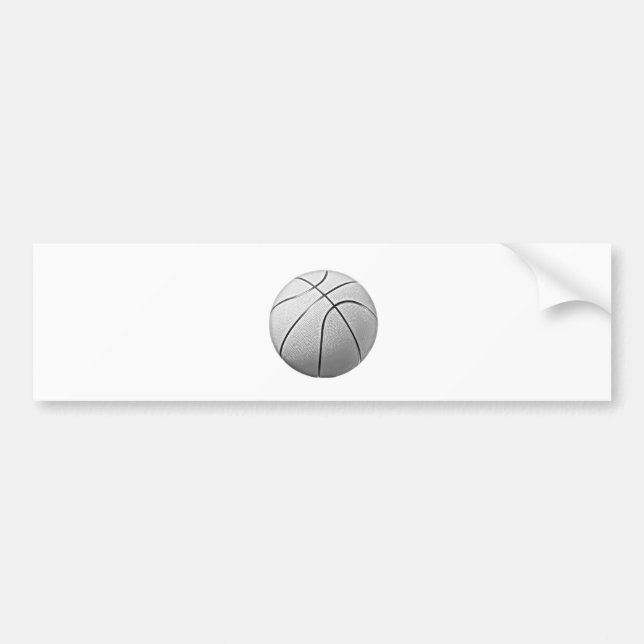 Black & White Basketball Bumper Sticker (Front)