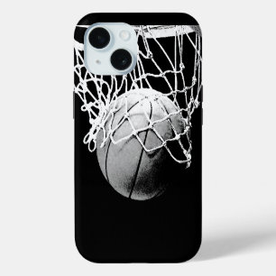 Black White Basketball iPhone 15 Case