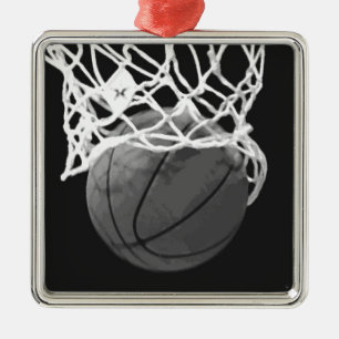 Black & White Basketball Christmas Ornament