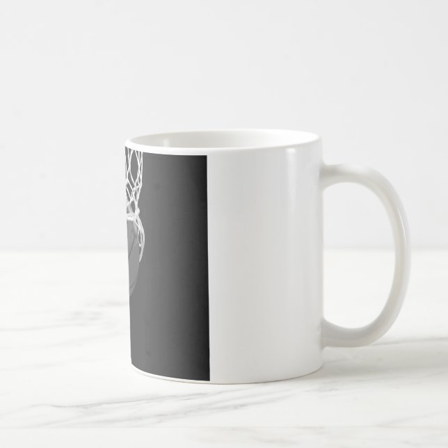 Black & White Basketball Coffee Mug (Right)