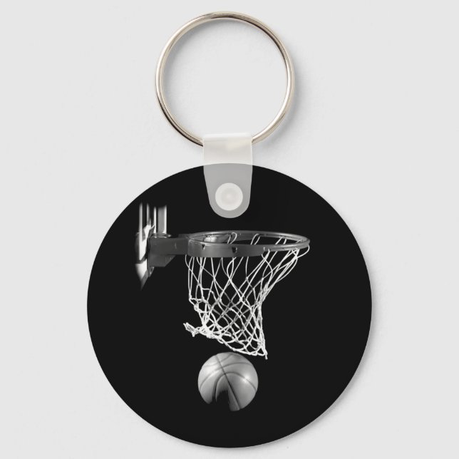 Black & White Basketball Key Ring (Front)