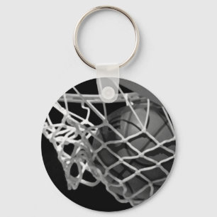 Black & White Basketball Key Ring