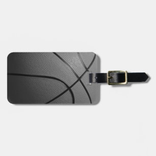 Black White Basketball Luggage Tag