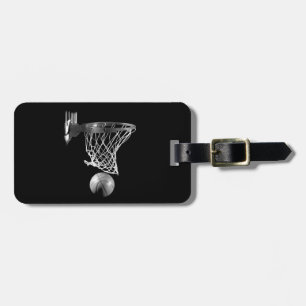 Black & White Basketball Luggage Tag