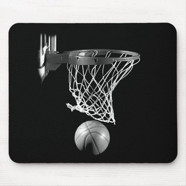 Black & White Basketball Mouse Mat (Front)