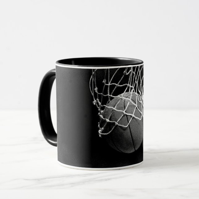 Black & White Basketball Mug (Front Left)