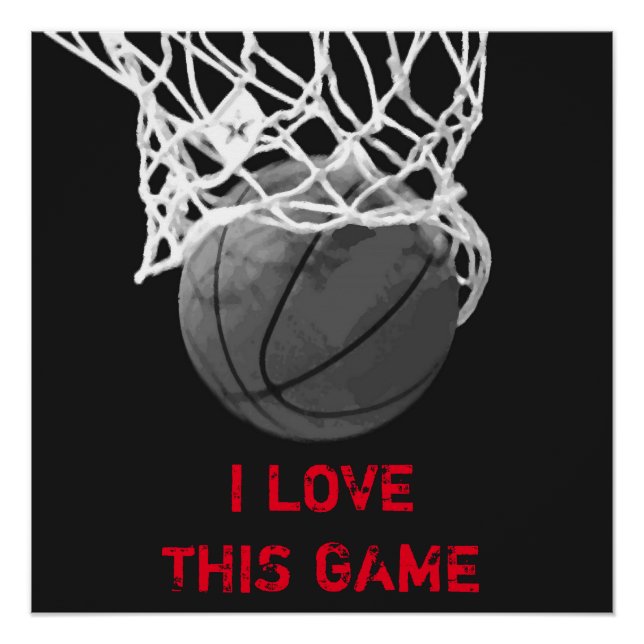 Black & White Basketball Perfect Poster (Front)