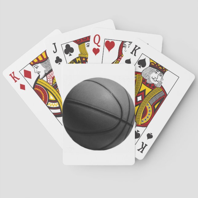 Black & White Basketball Playing Cards (Back)