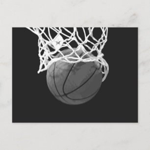 Black & White Basketball Postcard
