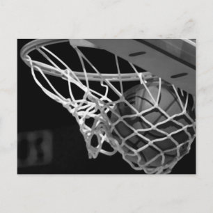 Black & White Basketball Postcard