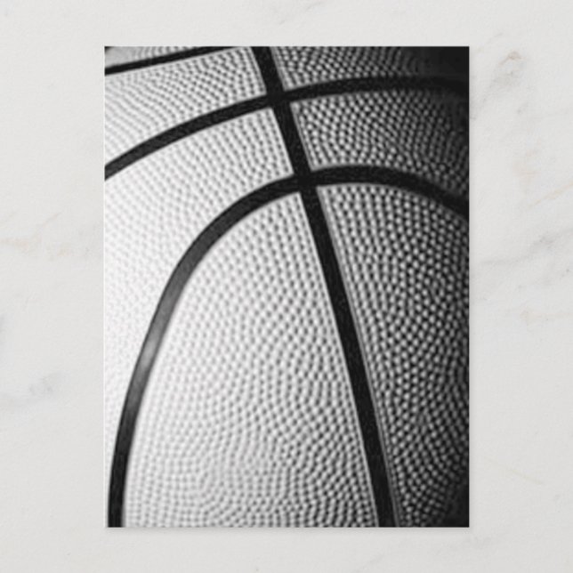 Black & White Basketball Postcard (Front)