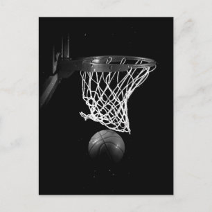 Black & White Basketball Postcard