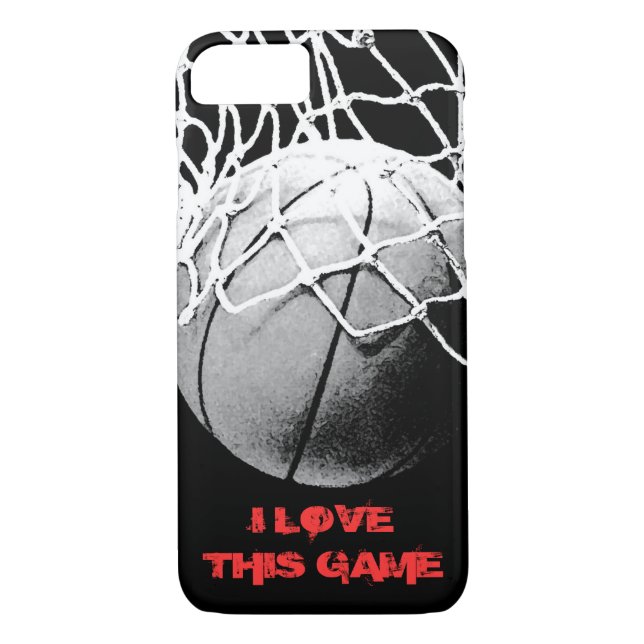 Black White Basketball Slogan iPhone 7 Cover (Back)