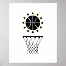 Black & White Basketball Sports Equipment Pattern