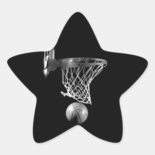 Black & White Basketball Star Sticker (Front)