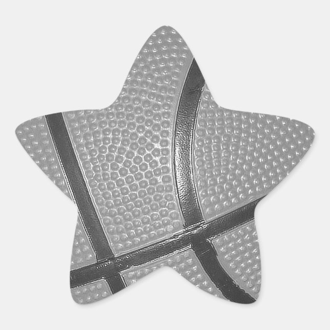 Black & White Basketball Star Sticker (Front)