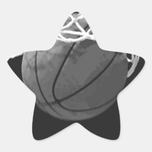 Black & White Basketball Star Sticker