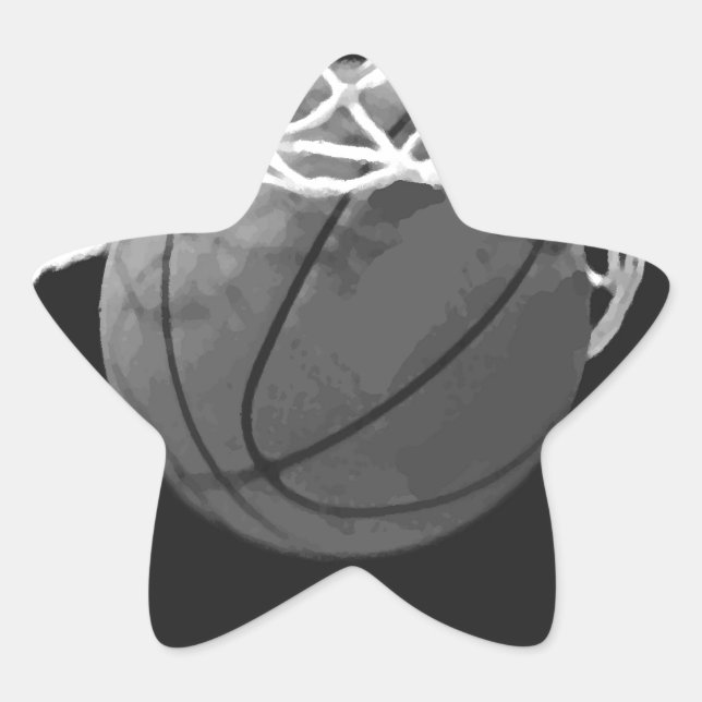 Black & White Basketball Star Sticker (Front)