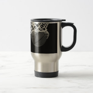 Black & White Basketball Travel Mug