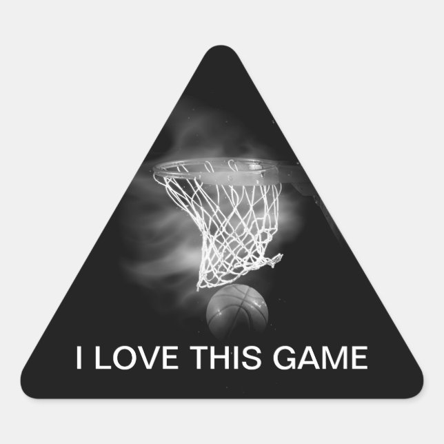 Black & White Basketball Triangle Sticker (Front)