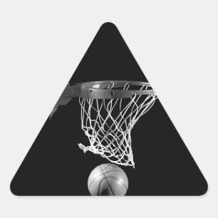Black & White Basketball Triangle Sticker