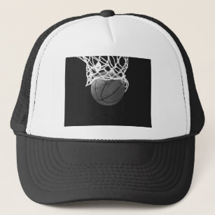 Black & White Basketball Trucker Hat