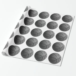 Black White Basketball Wrapping Paper