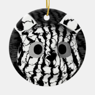 Black White Bear Ceramic Tree Decoration