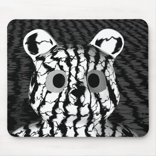 Black White Bear Mouse Mat (Front)