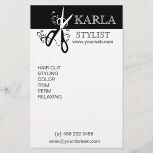 Black White Beauty Salon Spa Hairstylist Flyer