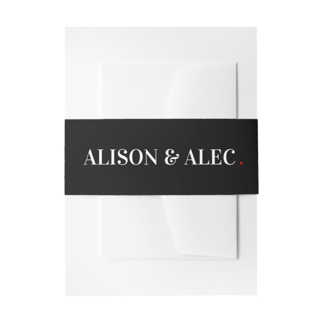 Black & white belly band - Wedding Invitations Invitation Belly Band (Front Example)