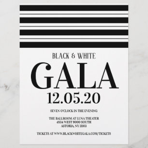 Black & White Benefit Gala New Years Party Flyer