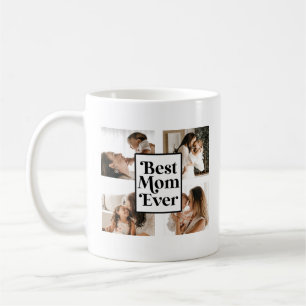 Black White Best Mum Ever Custom Photo Picture Coffee Mug