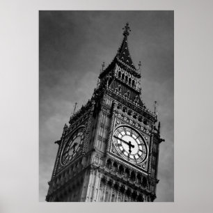 Black & White Big Ben Art Photography Poster