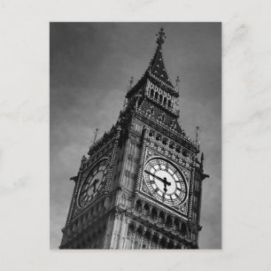 Black & White Big Ben Europe Travel Art Photograph Postcard