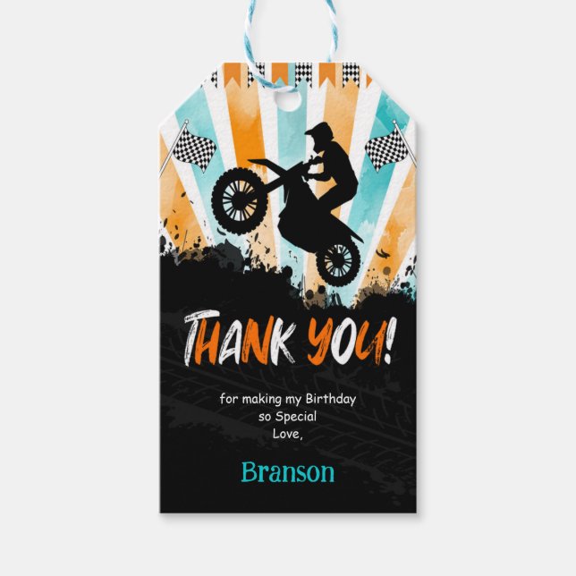 Black & White Bike Gift Tags (Front)