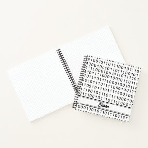 Black White Binary Numbers Bullet Journal