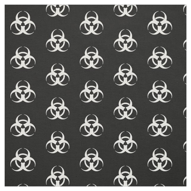 Black & White Biohazard Symbol Fabric (Swatch)