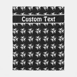 Black & White Biohazard Warning Blanket w/ Text