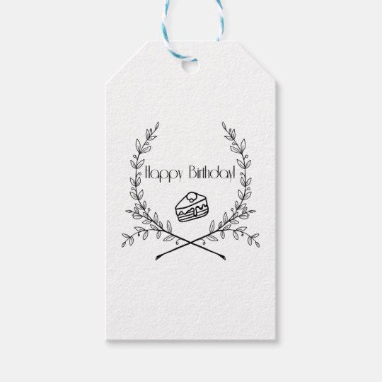 Black &amp; White Birthday Gift Tag | Zazzle.co.uk