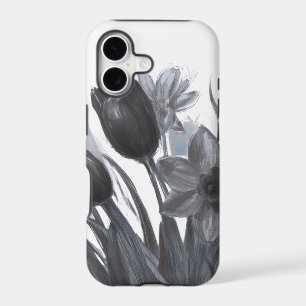 Black + White Blooming Flowers On An iPhone