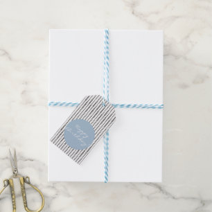 Black & White & Blue Abstract Pattern Gift Tags