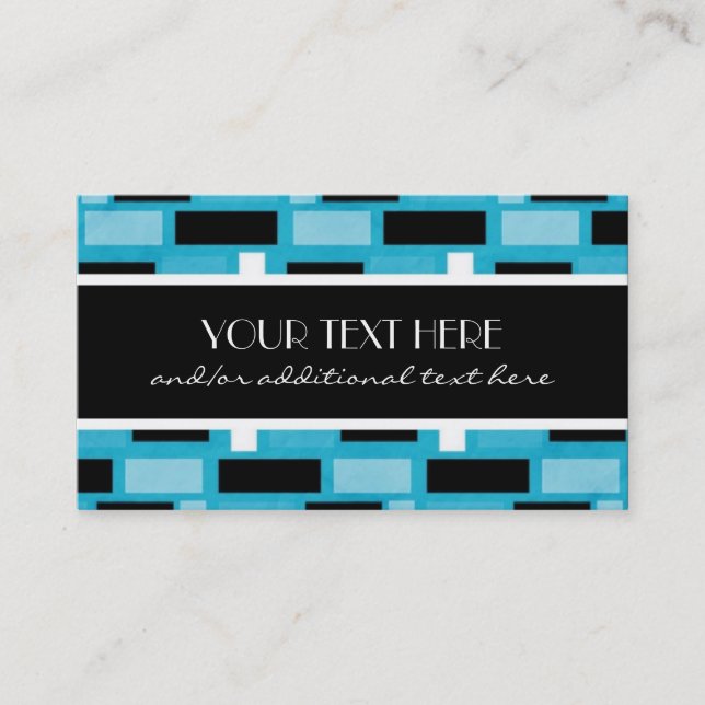 Black, White & Blue Business Card (Front)