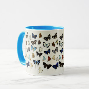 BLACK WHITE BLUE BUTTERFLIES Beauty Nature Lover Mug