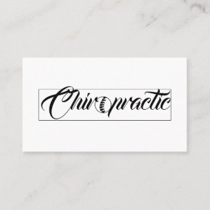Black & White & Blue Chiropractic Chiropractor Business Card