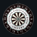Black White & Blue | Family Game Room Monogram Dartboard<br><div class="desc">Are you looking for an unique gift for the father in your life? This year give him a Father’s Day gift that will blow his socks off. This family name dartboard is perfect!!! These are Father’s Day gifts that are perfect for sports fans, but moreover, perfect for dads. A gift...</div>