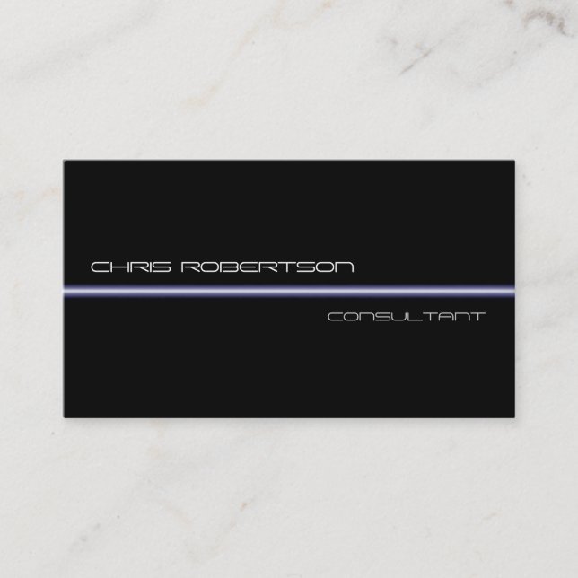 Black White Blue Light Attractive Business Card (Front)