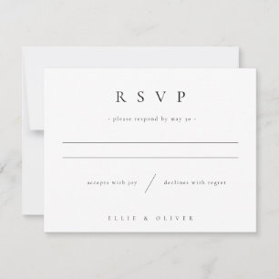 Black & White Boho Photo Wedding Modern RSVP Card