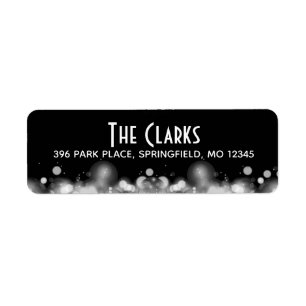 Black & White Bokeh Blurred Lights Address Labels